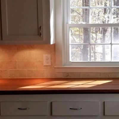 Home kitchen under cabinet task lighting installation in the Atlanta area