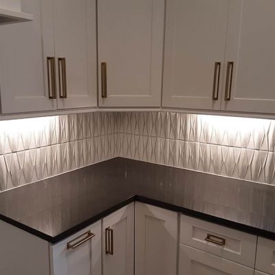 Kitchen lighting under cabinet task lighting installation in the Atlanta area