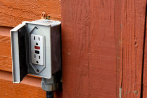 An outdoor electrical outlet.